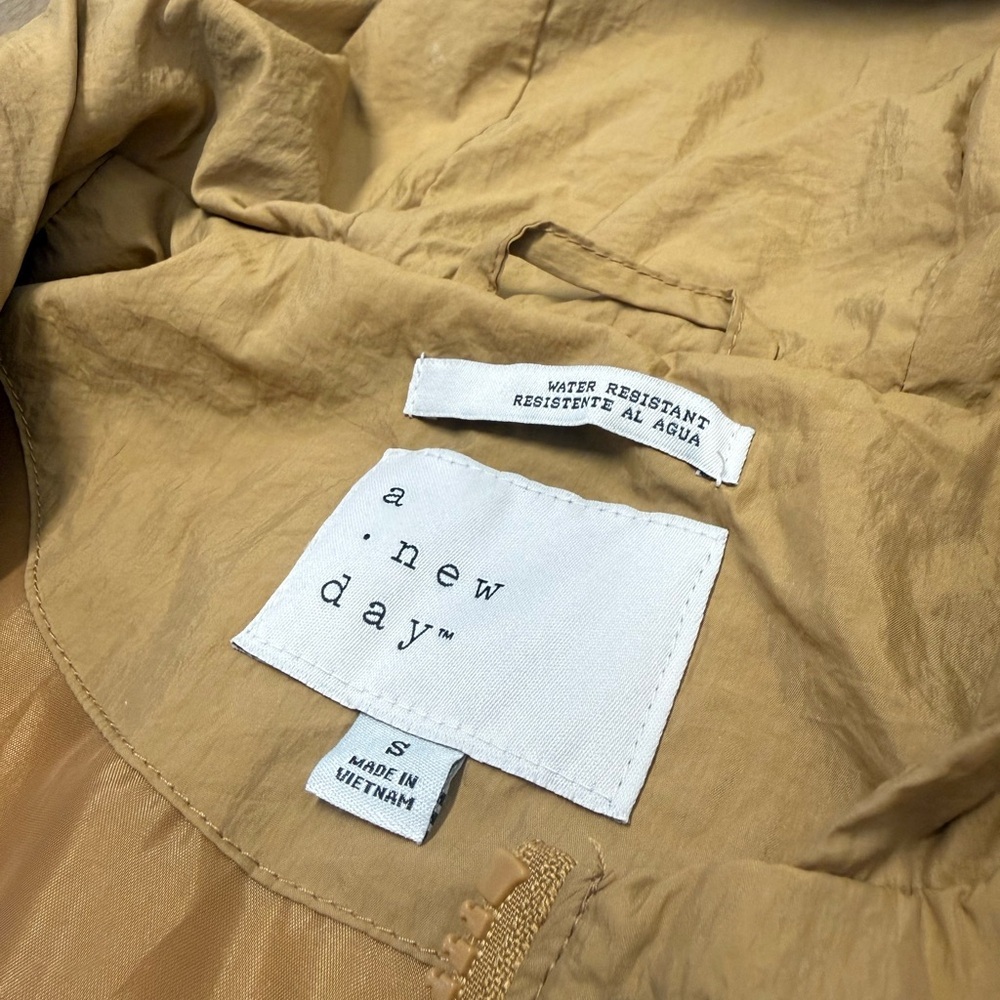 A New Day Women's Tan Hooded Water Resistant Jacket Small - Picture 11 of 12